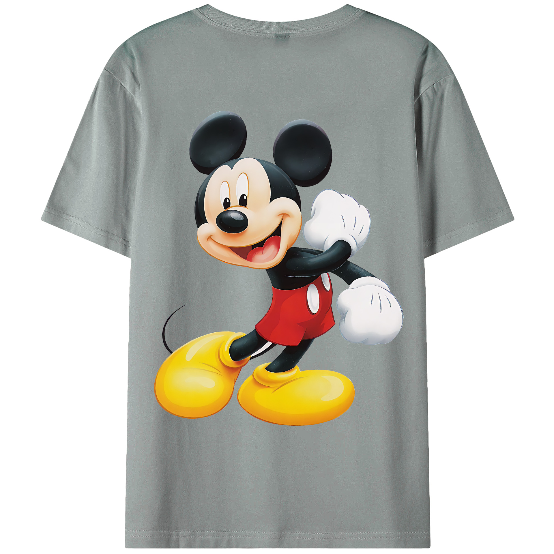 （画像用） ミッキーマウス Mickey Mouse 綿100％ メンズ半袖Tシャツ（バックプリント） 通気性